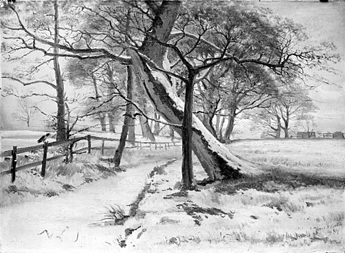 Winter Landscape with a Frozen Stream, 1889, Hans Ludvig Smidth