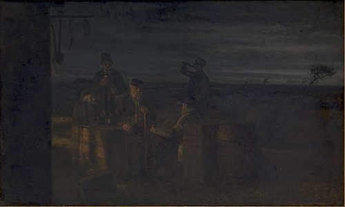 Vestjyder uden for høkeren, 1900, Hans Ludvig Smidth