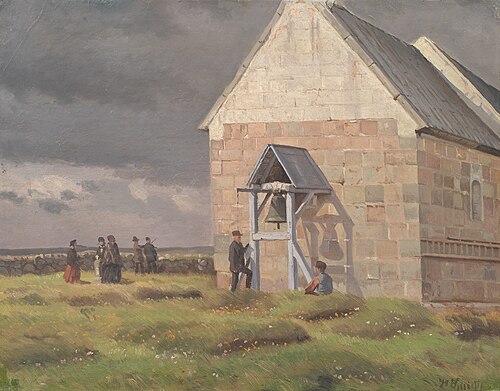 Nørre Vium Kirke. Optrækkende uvejr, 1895, Hans Ludvig Smidth