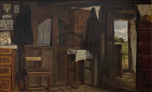 Interiør fra et bondehus, 1903, Hans Ludvig Smidth