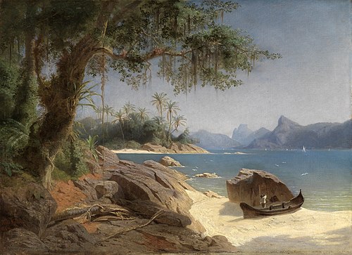 Coastal landscape at Rio de Janeiro, 1864, Ferdinand Keller
