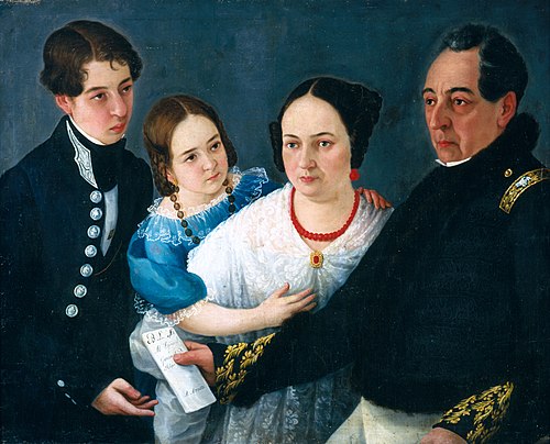 Family of General Don Felipe Codallos, 1838, Agustín Arrieta