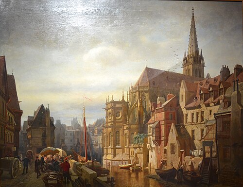 Vue de l'abside de l'église Saint-Pierre de Caen, 1873, Albert Schwendy