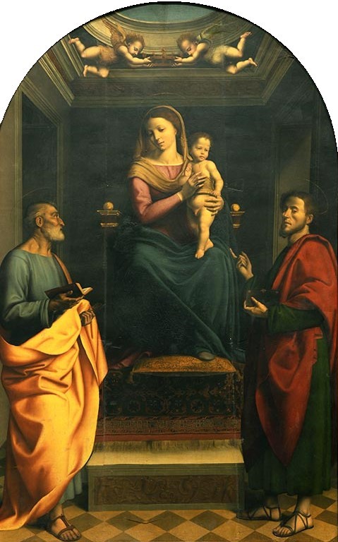 Madonna and Child Enthroned with Saints, 1600, Albertino Piazza