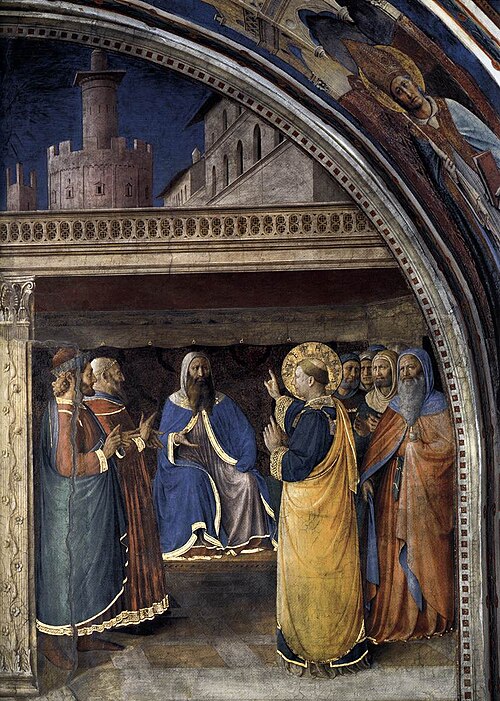 Stephen and the Dispute before Sanhedrin, 1448, Fra Angelico