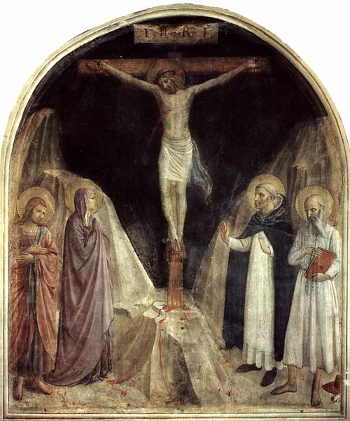 Crucifixion with the Virgin and Sts John the Evangelist, Domenico and Jerome, 1500, Fra Angelico