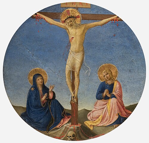 Kreuzigungstondo mit Christus, Maria und Johannes, 1440, Fra Angelico