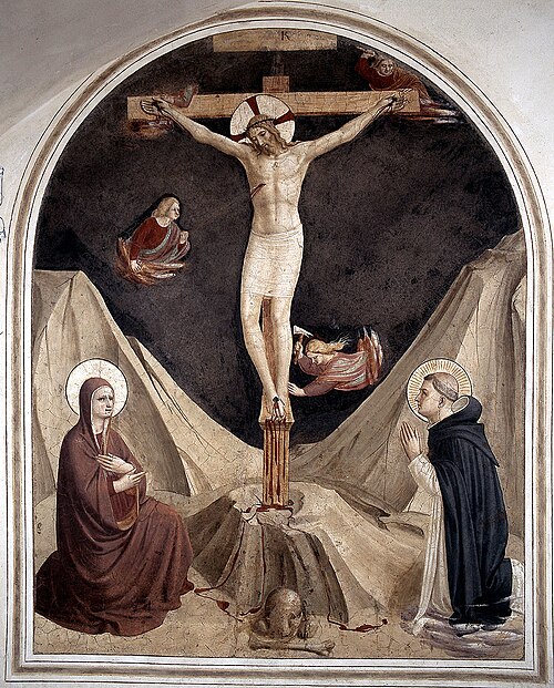 Cristo crocifisso, Madonna, San Domenico, angeli, , Fra Angelico
