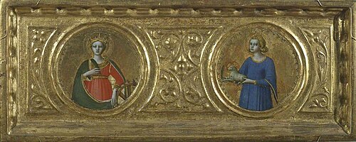 Saint Catherine of Alexandria and Saint Agnes (predella, right panel), , Fra Angelico