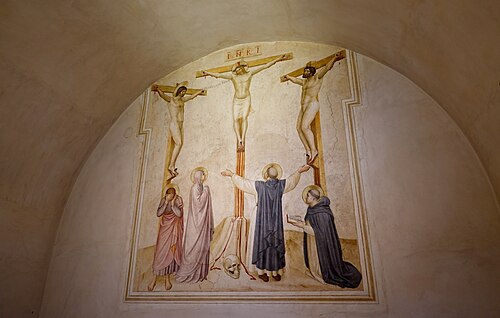 Crucifixion with Virgin, Dominic, and Thomas Aquinas, 1440, Fra Angelico