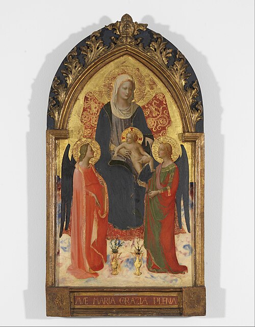 Vierge à l'enfant avec deux anges, 1420, Fra Angelico