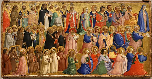The Virgin Mary with the Apostles and Other Saints, 1423, Fra Angelico
