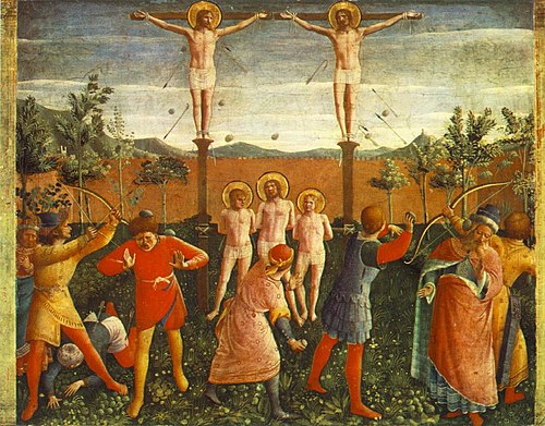 Crucifixion of Saints Cosmas and Damian, 1438, Fra Angelico
