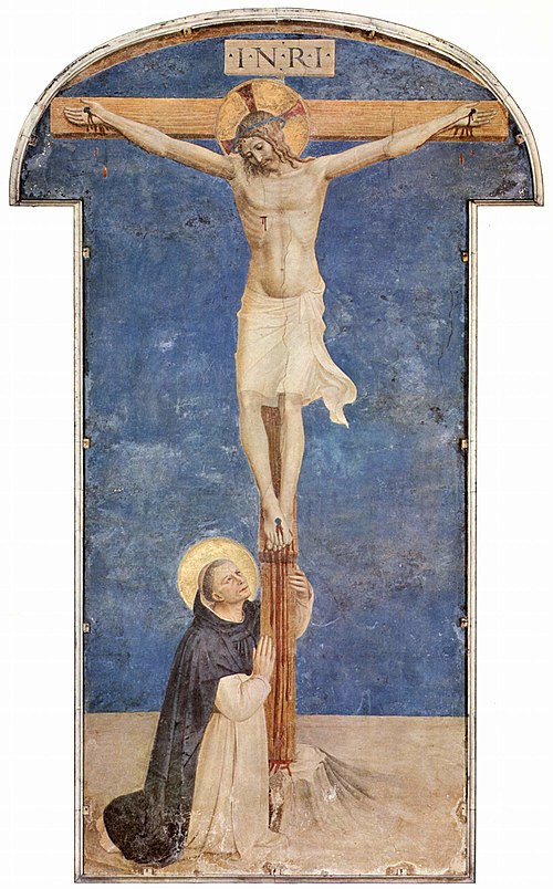 Saint Dominic adoring the Crucifixion, 1443, Fra Angelico