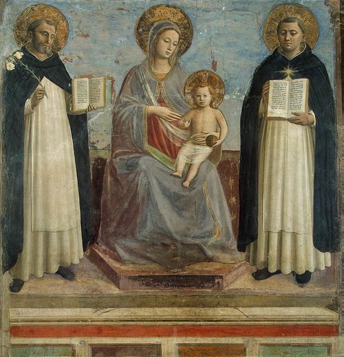 Vierge à l'Enfant entre les saints Dominique et saint Thomas d'Aquin, 1430, Fra Angelico