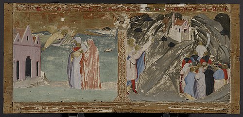 Saint Michael Archangel Makes the Sea Withdraw to Leave a Passage for a Woman who Gave Birth on a Pi, 1413, Fra Angelico