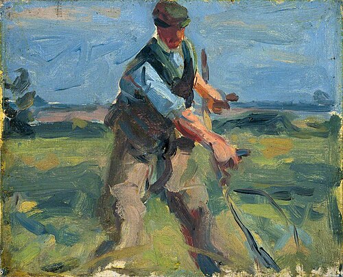 A Man with a Scythe, Mowing, 1920, Harry Becker