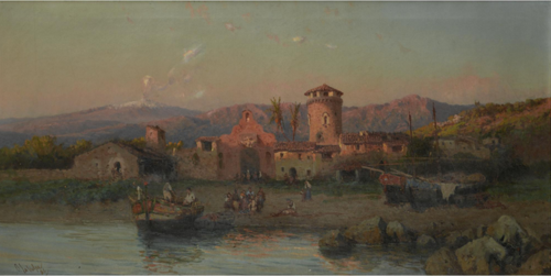 A Fishermen Village by Naples, 1884, Alessandro La Volpe