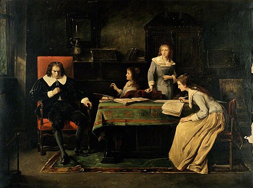 Milton dictating Paradise Lost, 1890, Anton Von Bojanowski