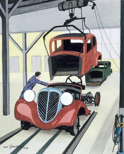 Car Factory, 1936, Carl Grossberg