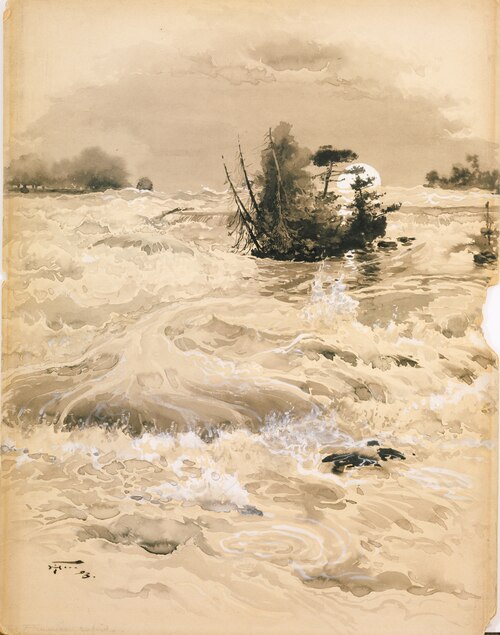 The American Rapids by Moonlight, 1893, Harry Fenn