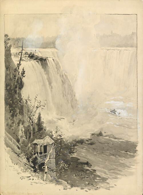 The Horseshoe Falls from Goat Island, 1893, Harry Fenn