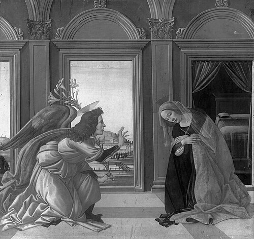 Annunciation to Mary, , Sandro Botticelli