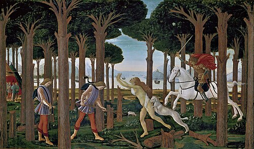 L'Histoire de Nastagio degli Onesti, 1483, Sandro Botticelli