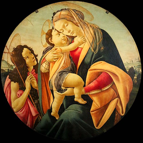 Vierge avec l'Enfant et le petit saint Jean, 1450, Sandro Botticelli