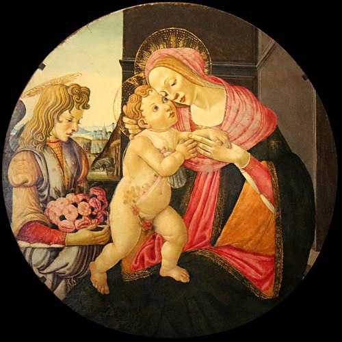 Vierge à l'Enfant avec un ange, 1450, Sandro Botticelli