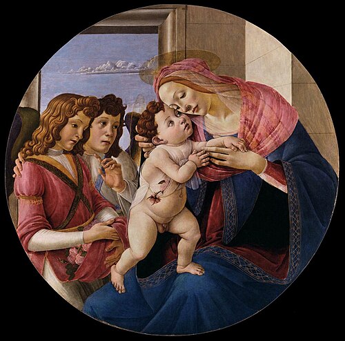 Vierge à l'Enfant et deux anges, 1490, Sandro Botticelli