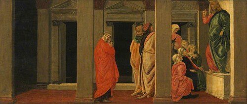 Christ Teaching (predella, panel one), 1930, Sandro Botticelli