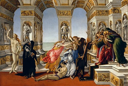 La Calomnie d'Apelle, 1497, Sandro Botticelli