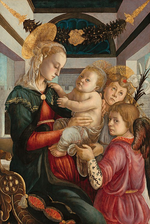 Vierge à l'Enfant avec anges, 1450, Sandro Botticelli