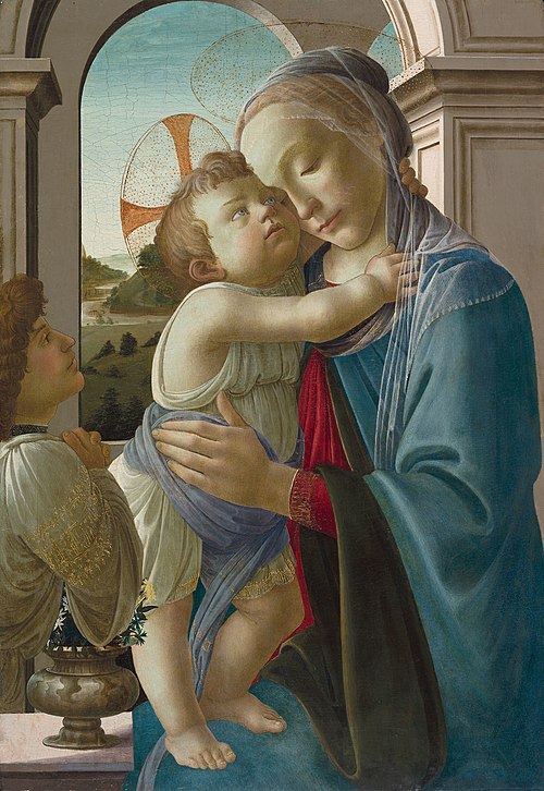 Vierge à l'Enfant avec un ange, 1480, Sandro Botticelli