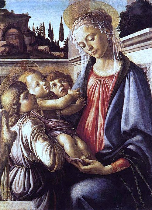 Madonna and Child and Two Angels, 1468, Sandro Botticelli