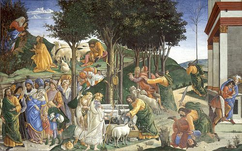 The Trials of Moses, 1481, Sandro Botticelli