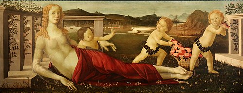 Vénus et trois putti, 1500, Sandro Botticelli