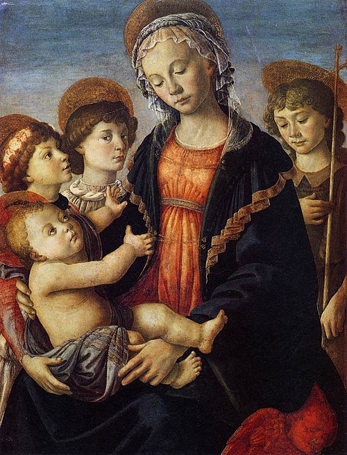 Madonna and Child with Saint John the Baptist and Two Angels, 1470, Sandro Botticelli