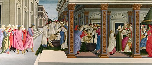 Baptism of Saint Zenobius, 1500, Sandro Botticelli