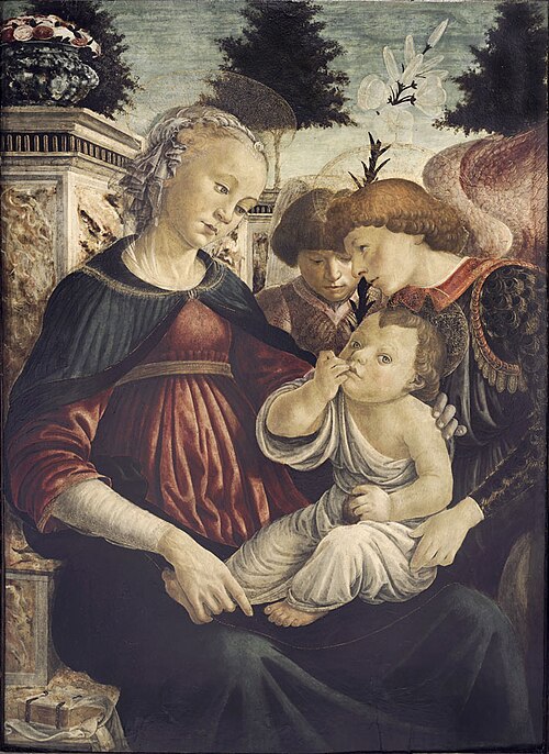 Virgin and Child with two Angels, 1468, Sandro Botticelli