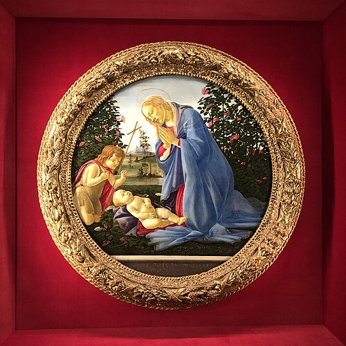 Madonna adorante il Bambino con San Giovannino, 1477, Sandro Botticelli
