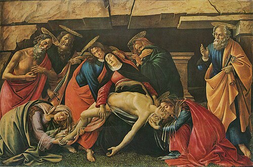 Lamentation over the Dead Christ, 1490, Sandro Botticelli