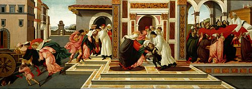 Last Miracle and the Death of Saint Zenobius, 1500, Sandro Botticelli