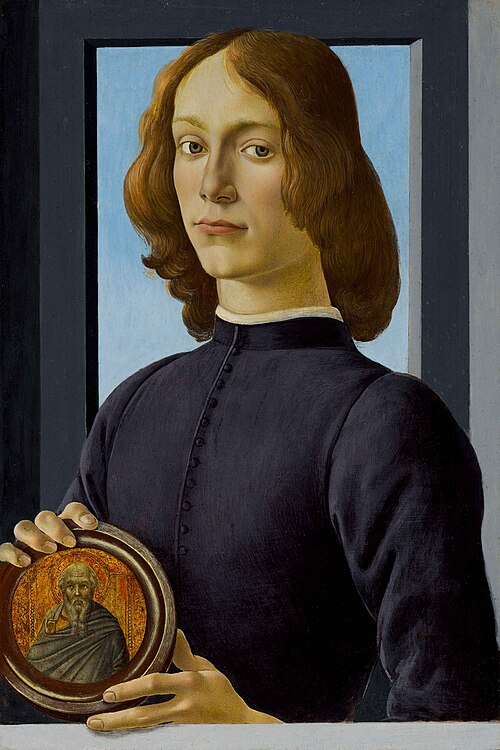Young Man Holding a Roundel, 1480, Sandro Botticelli