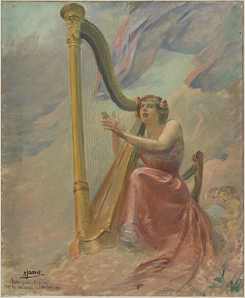 Esquisse pour la salle des mariages de la mairie de Montrouge : La Musique, 1912, Henri Jamet