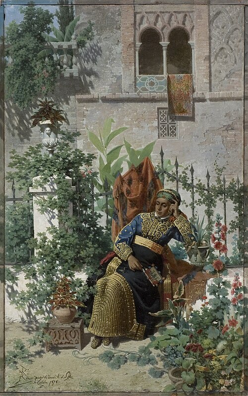 Mora en su jardín, 1878, Rafael Romero Barros