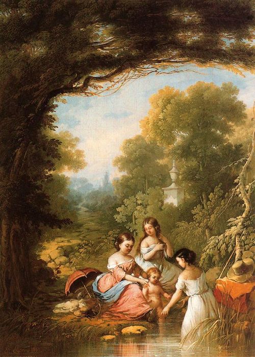 Niñas bañándose, 1861, Rafael Romero Barros