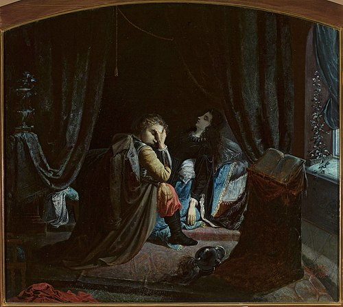 Death of Maria, illustriation to the poem by A. Malczewski, 1869, Michał Godecki
