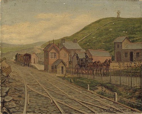 Rosebush railway station, Pembrokeshire, 1877, G. J. Hughes
